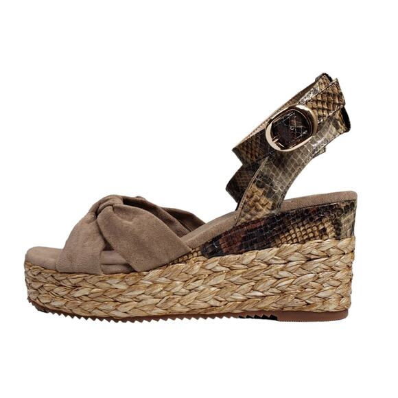 Vince Camuto Womens 9 Keedra Snake Embossed Platform Wedge Sandal NEW - Picture 5 of 11